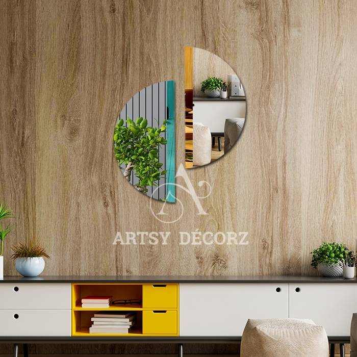 Premium  Abstract Mirror Wall Decor, 2-Piece Set