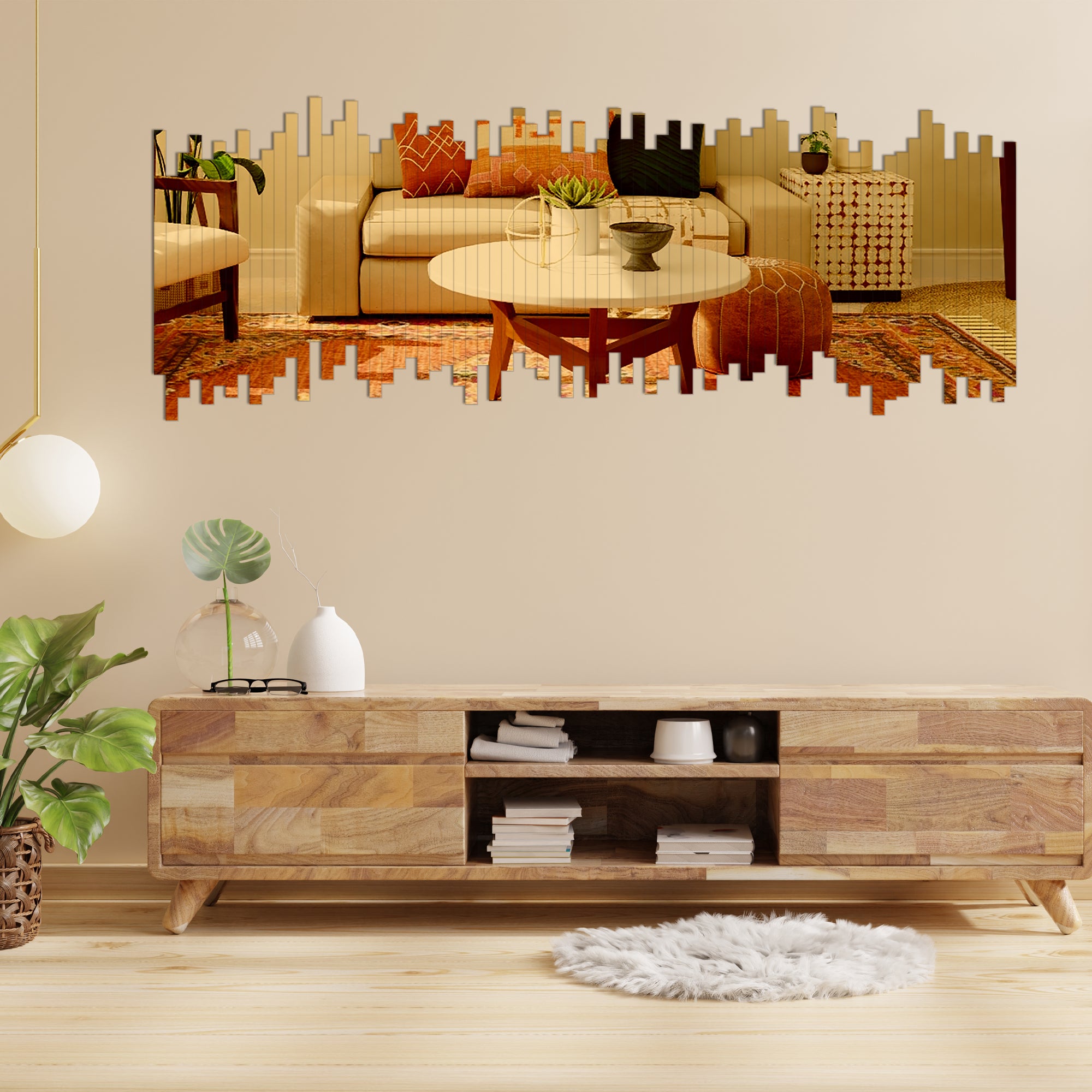 Acrylic Strips Mirror Wall Decor Stickers.