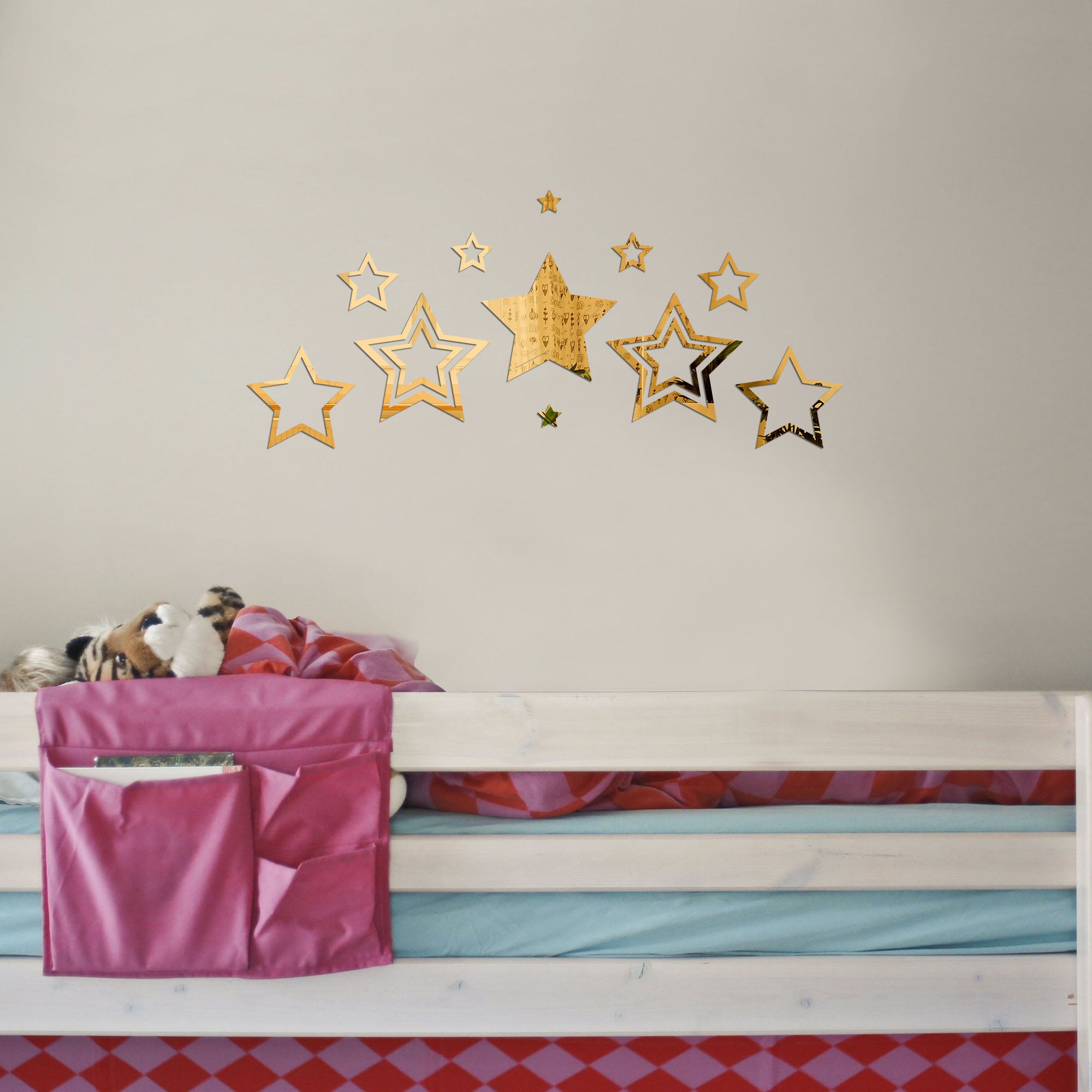 Acrylic Star Rings Mirror Wall Decor.