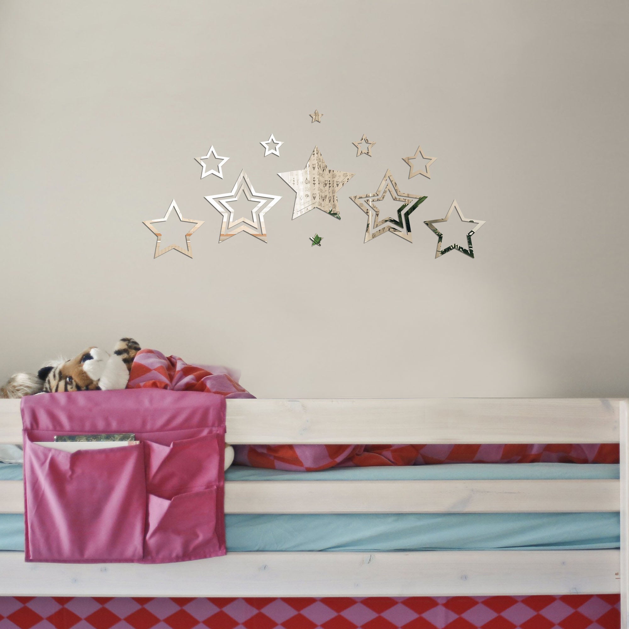 Acrylic Star Rings Mirror Wall Decor.