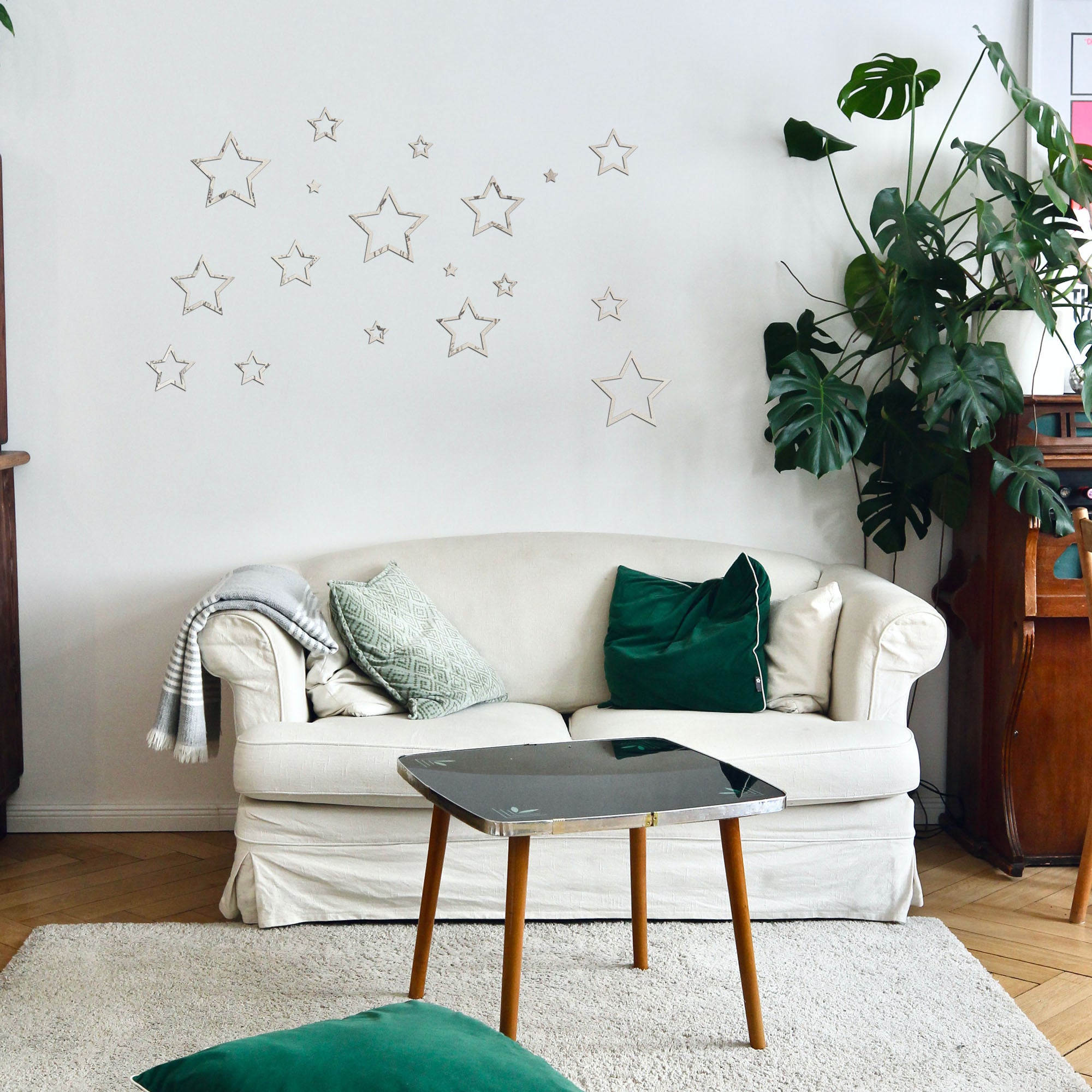 Acrylic Star Rings Mirror Wall Decor.