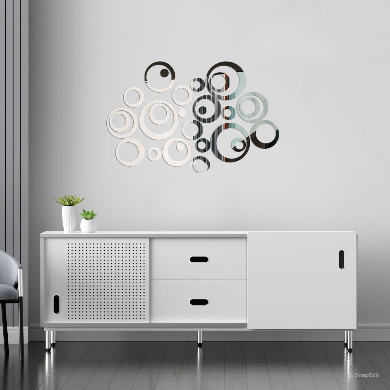 Acrylic Circle Rings Mirror Wall Decor