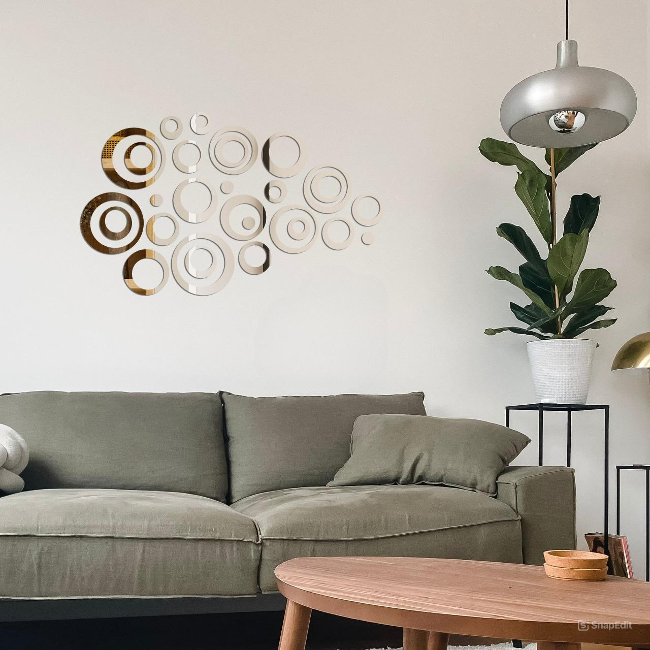 Acrylic Circle Rings Mirror Wall Decor