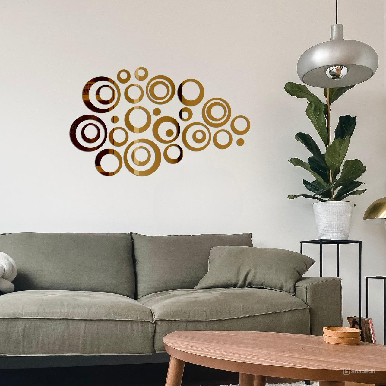 Acrylic Circle Rings Mirror Wall Decor