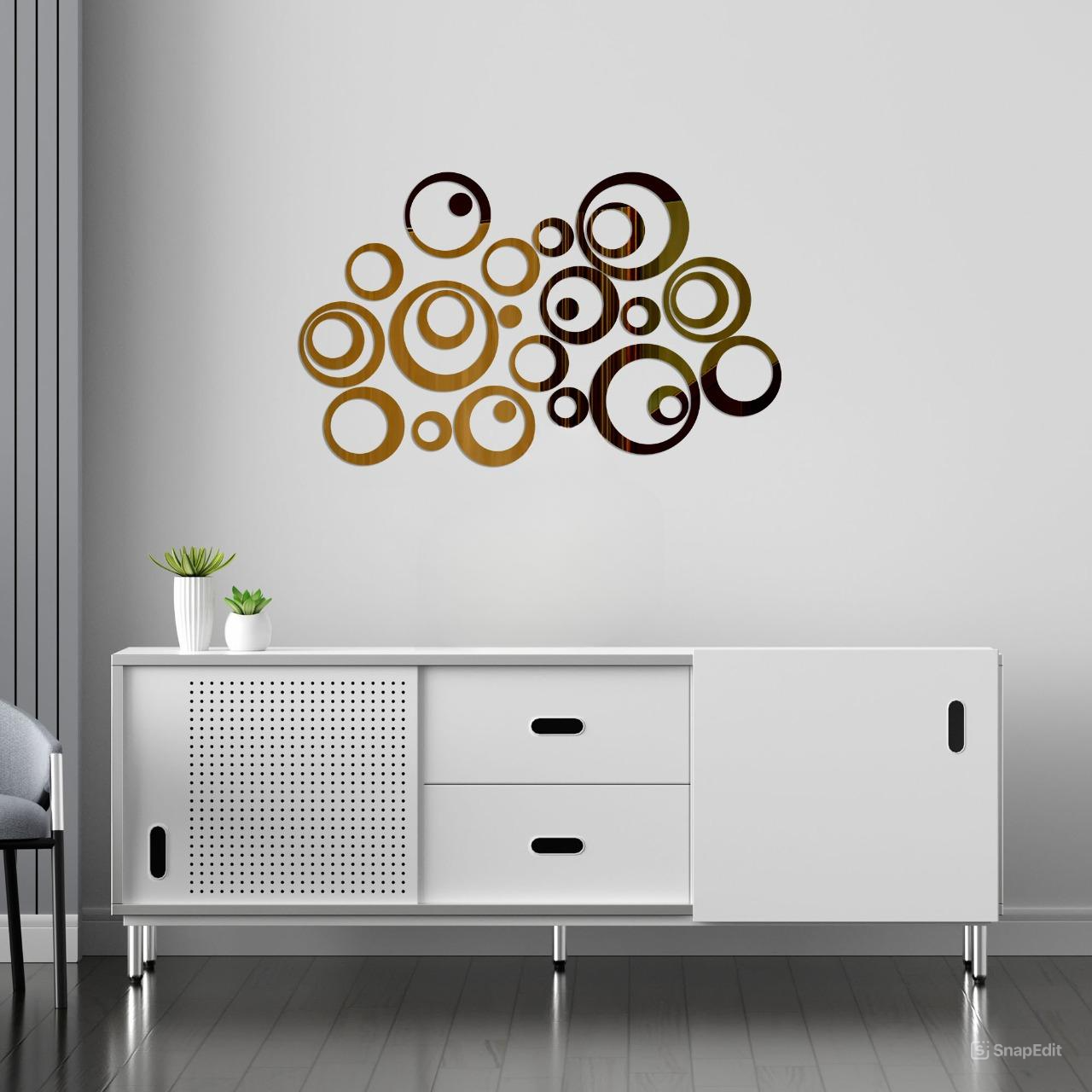 Acrylic Circle Rings Mirror Wall Decor